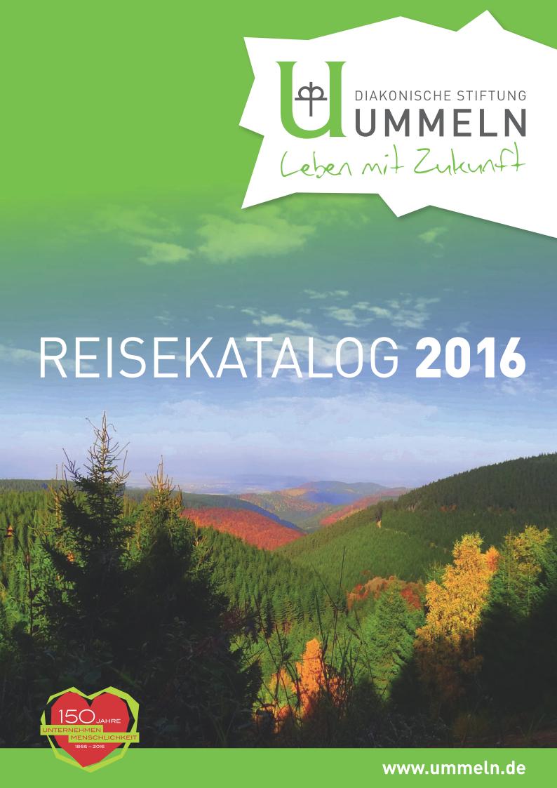 Reisekatalog 2016 der Diakonischen Stiftung Ummeln