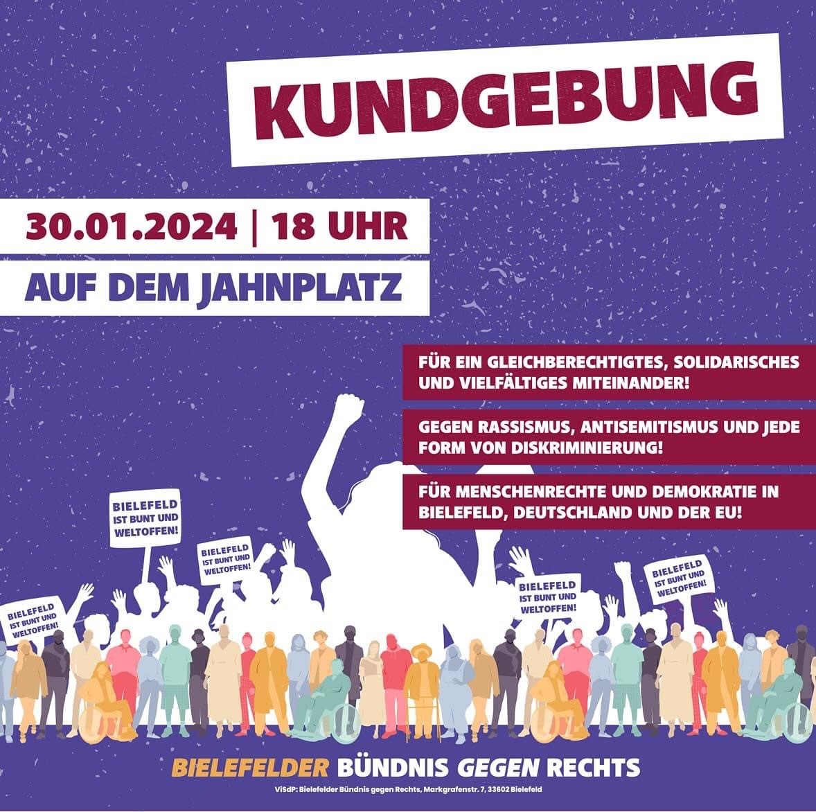 Aufruf zur Kundgebung „Solidarischer Zusammenhalt statt rechtem Populismus, Rassismus und Antisemitismus“